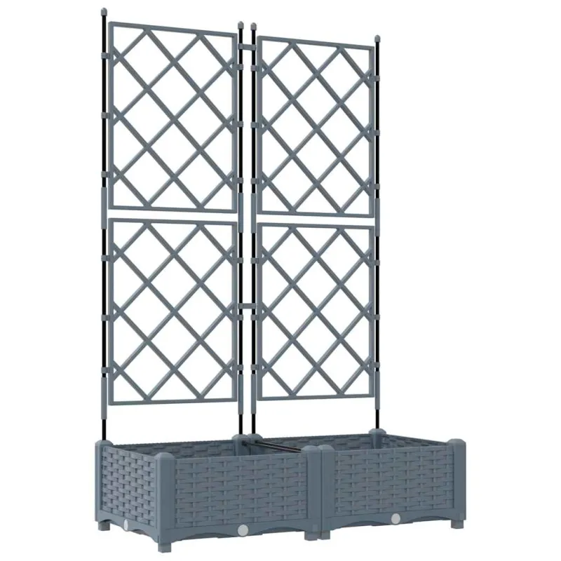 Sodo vazonas 2 pcs Šviesiai Pilka 80 x 40 x 125,5 cm Plastmasė