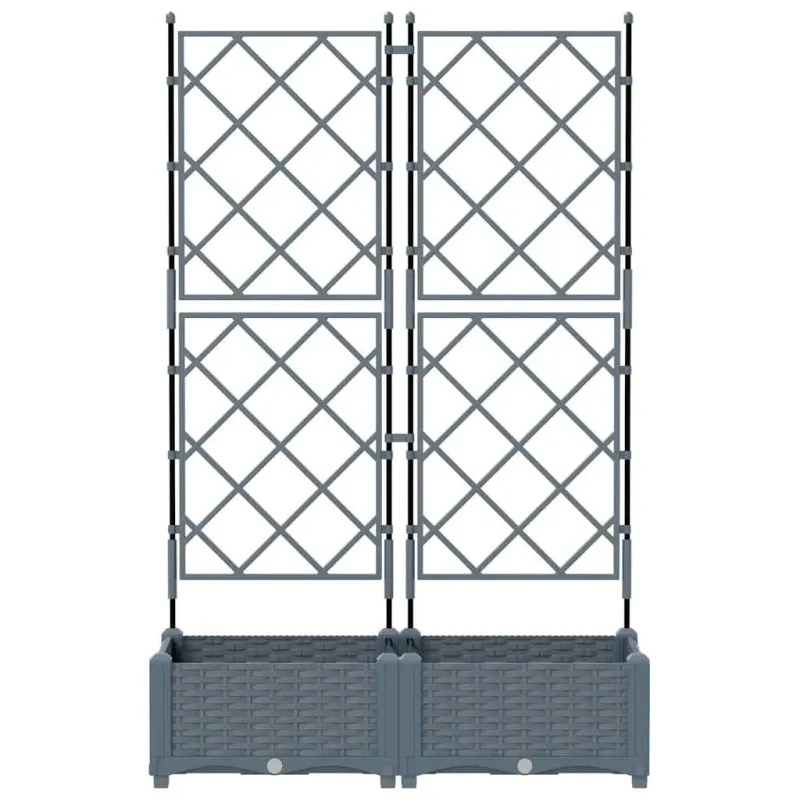 Sodo vazonas 2 pcs Šviesiai Pilka 80 x 40 x 125,5 cm Plastmasė