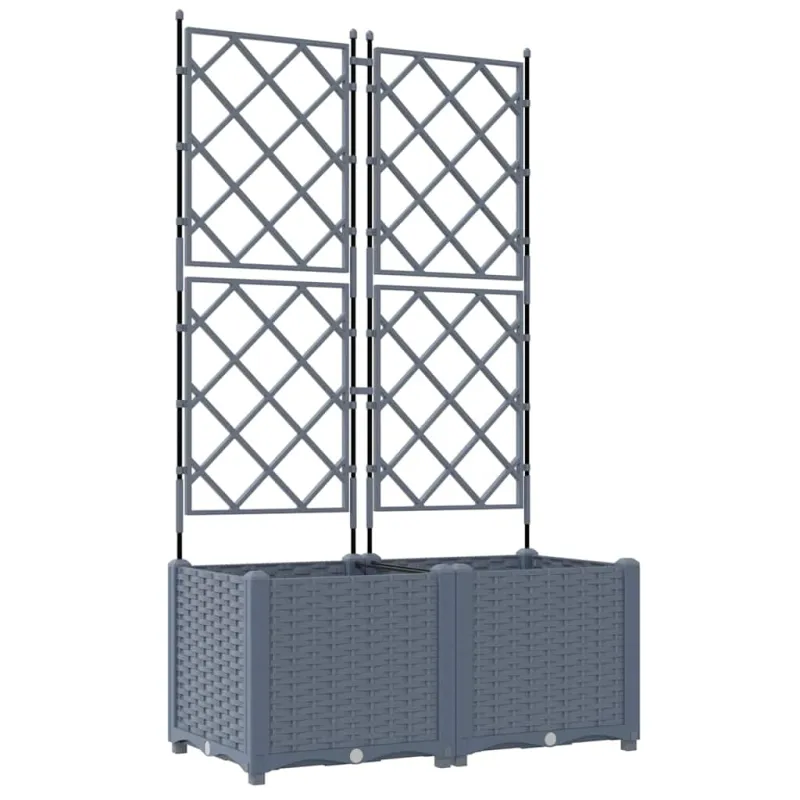 Sodo vazonas 2 pcs Šviesiai Pilka 80 x 40 x 143 cm Plastmasė