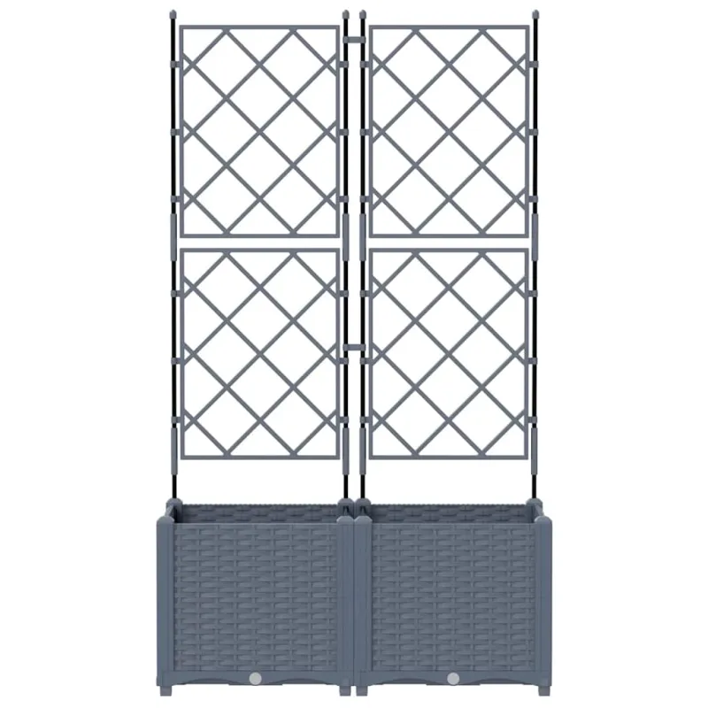 Sodo vazonas 2 pcs Šviesiai Pilka 80 x 40 x 143 cm Plastmasė