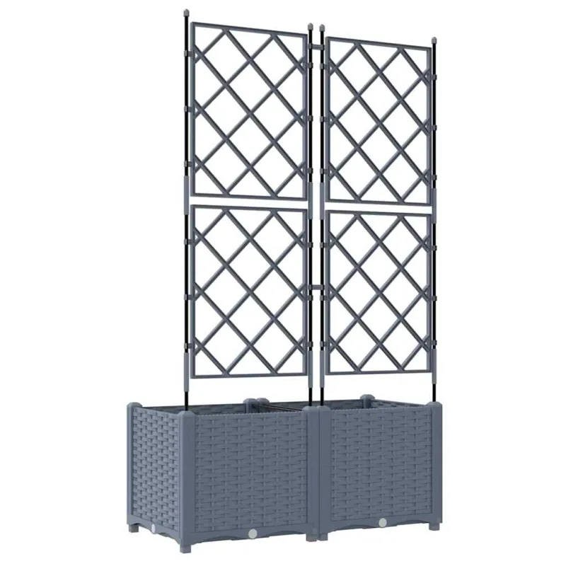 Sodo vazonas 2 pcs Šviesiai Pilka 80 x 40 x 143 cm Plastmasė
