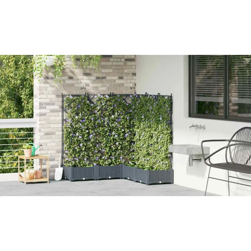 Sodo vazonas 5 pcs Šviesiai Pilka 120 x 120 x 125,5 cm