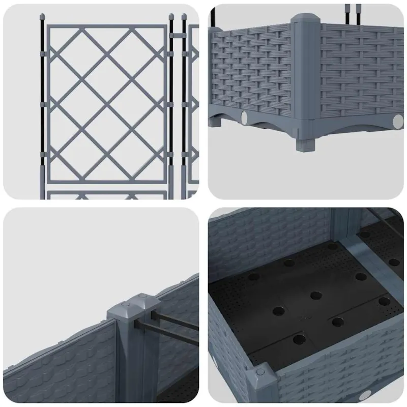 Sodo vazonas 5 pcs Šviesiai Pilka 120 x 120 x 125,5 cm