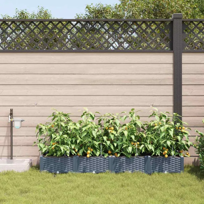 Sodo vazonas 4 pcs Šviesiai Pilka 160 x 40 x 22 cm Plastmasė