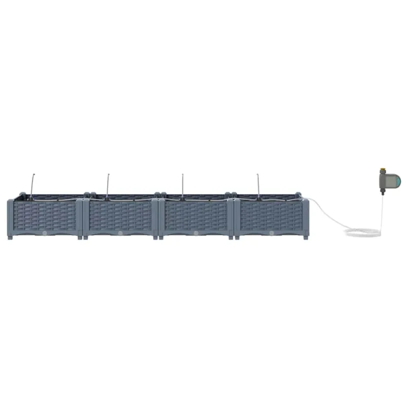 Sodo vazonas 4 pcs Šviesiai Pilka 160 x 40 x 22 cm Plastmasė