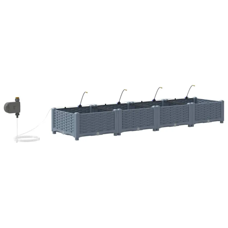 Sodo vazonas 4 pcs Šviesiai Pilka 160 x 40 x 22 cm Plastmasė