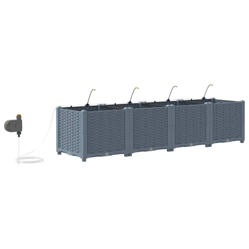 Sodo vazonas 4 pcs Šviesiai Pilka 160 x 40 x 37,5 cm Plastmasė
