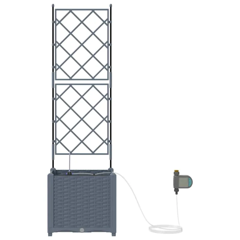 Sodo vazonas 2 pcs Šviesiai Pilka 40 x 40 x 142 cm Plastmasė