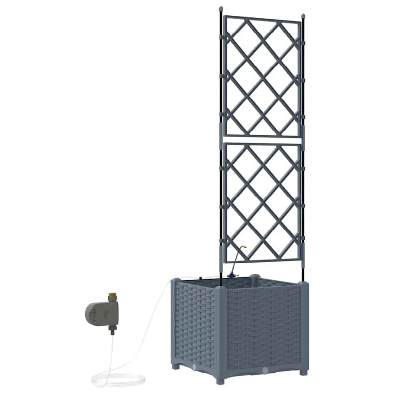 Sodo vazonas 2 pcs Šviesiai Pilka 40 x 40 x 142 cm Plastmasė