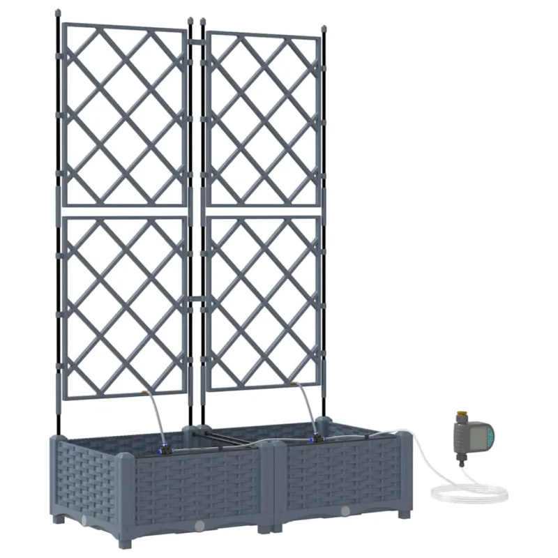 Sodo vazonas 2 pcs Šviesiai Pilka 80 x 40 x 126 cm Plastmasė