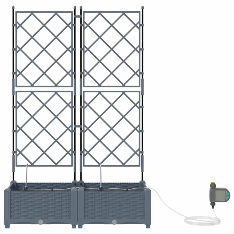 Sodo vazonas 2 pcs Šviesiai Pilka 80 x 40 x 126 cm Plastmasė