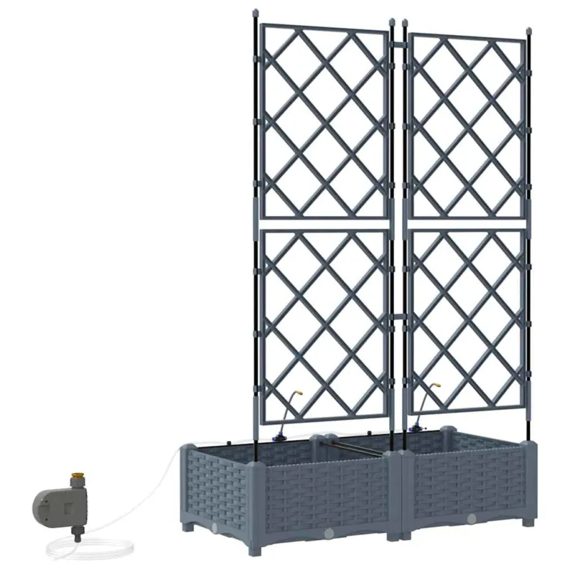 Sodo vazonas 2 pcs Šviesiai Pilka 80 x 40 x 126 cm Plastmasė