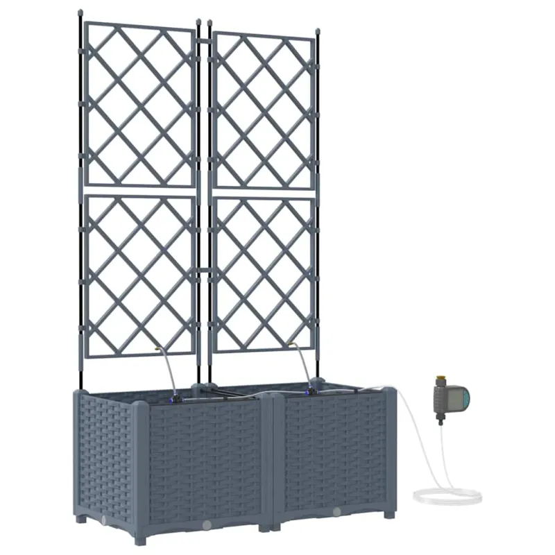 Sodo vazonas 2 pcs Šviesiai Pilka 80 x 40 x 142 cm Plastmasė