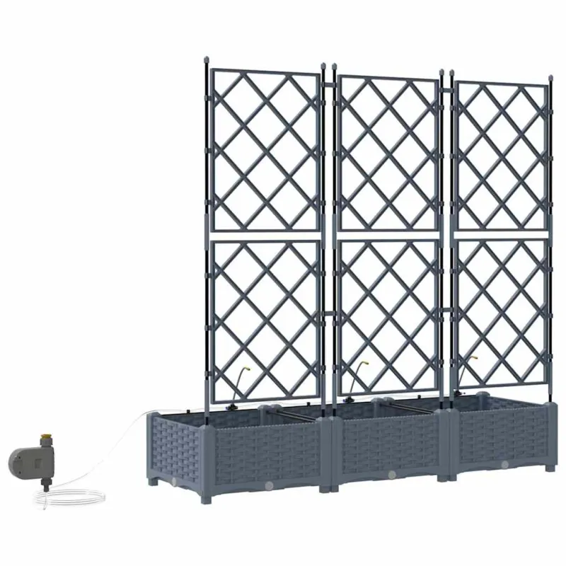 Sodo vazonas 3 pcs Šviesiai Pilka 120 x 40 x 126 cm Plastmasė