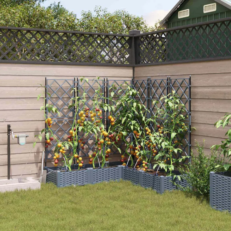 Sodo vazonas 5 pcs Šviesiai Pilka 120 x 120 x 126 cm Plastmasė