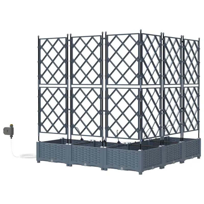 Sodo vazonas 5 pcs Šviesiai Pilka 120 x 120 x 126 cm Plastmasė