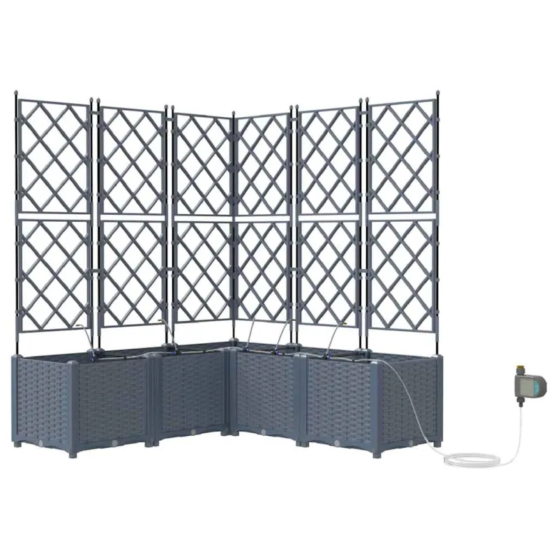 Sodo vazonas 5 pcs Šviesiai Pilka 120 x 120 x 142 cm Plastmasė