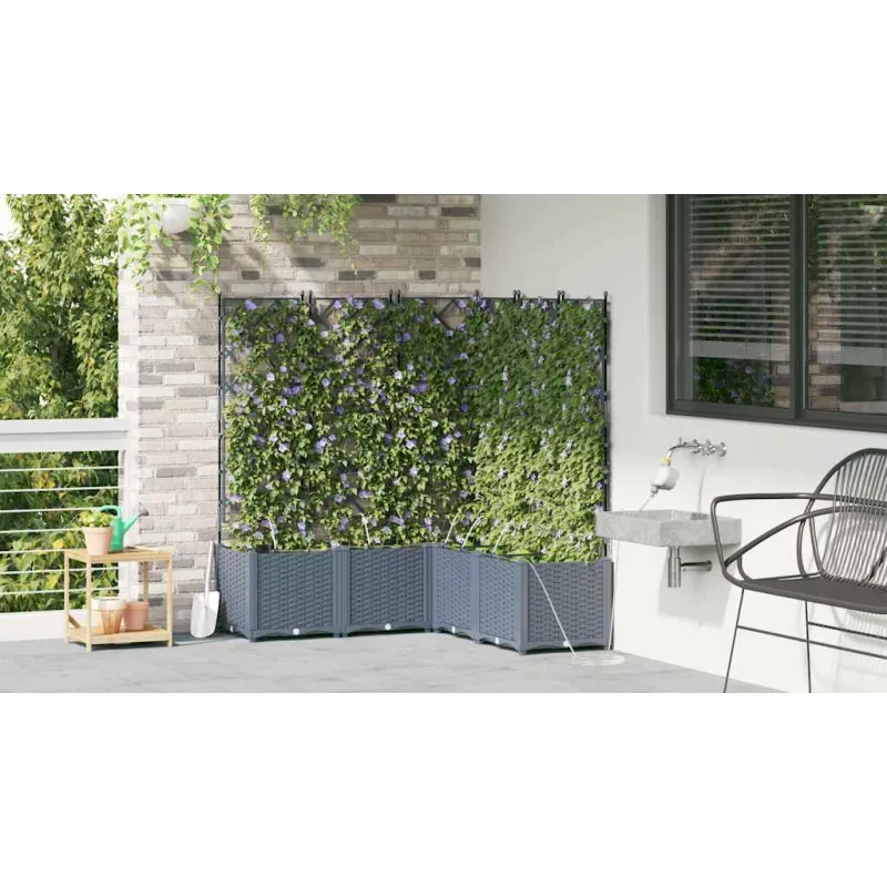 Sodo vazonas 5 pcs Šviesiai Pilka 120 x 120 x 142 cm Plastmasė