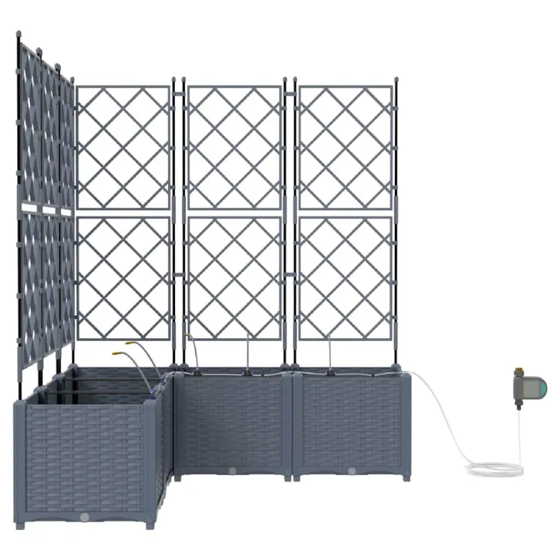 Sodo vazonas 5 pcs Šviesiai Pilka 120 x 120 x 142 cm Plastmasė