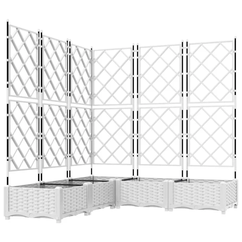 Sodo vazonas 5 pcs Baltas 120 x 120 x 125,5 cm Plastmasė