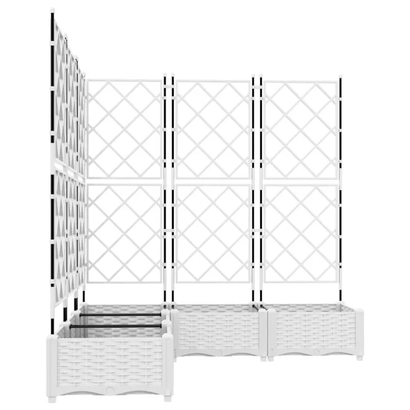 Sodo vazonas 5 pcs Baltas 120 x 120 x 125,5 cm Plastmasė