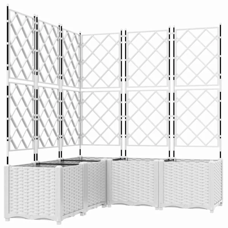 Sodo vazonas 5 pcs Baltas 120 x 120 x 143 cm Plastmasė