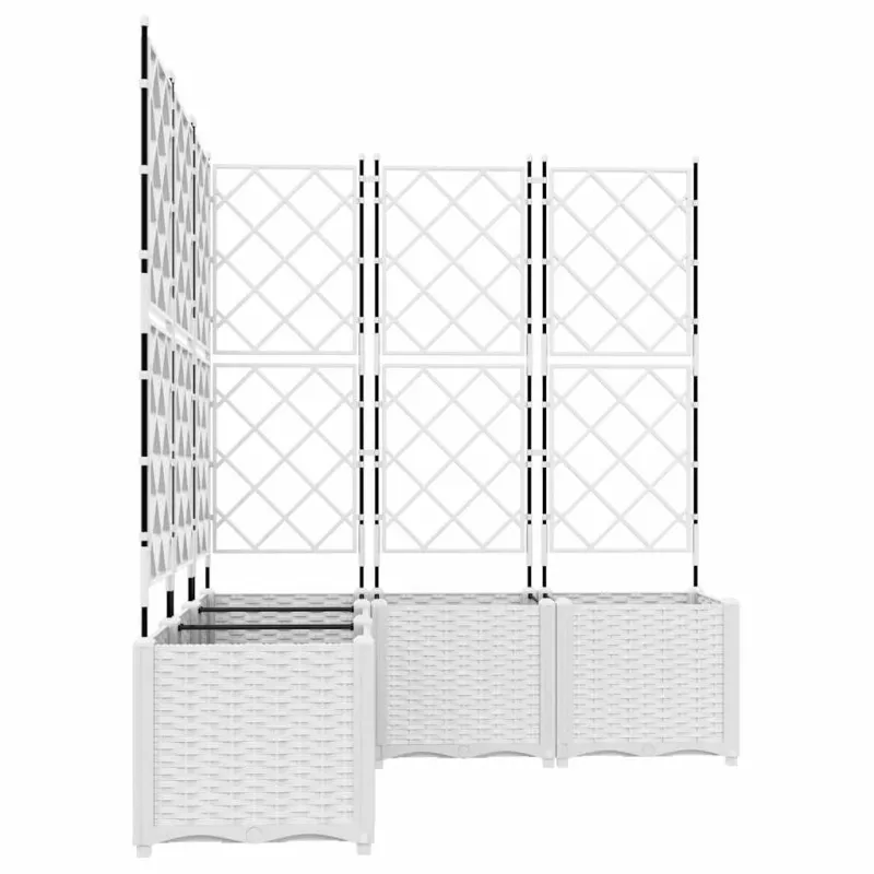 Sodo vazonas 5 pcs Baltas 120 x 120 x 143 cm Plastmasė