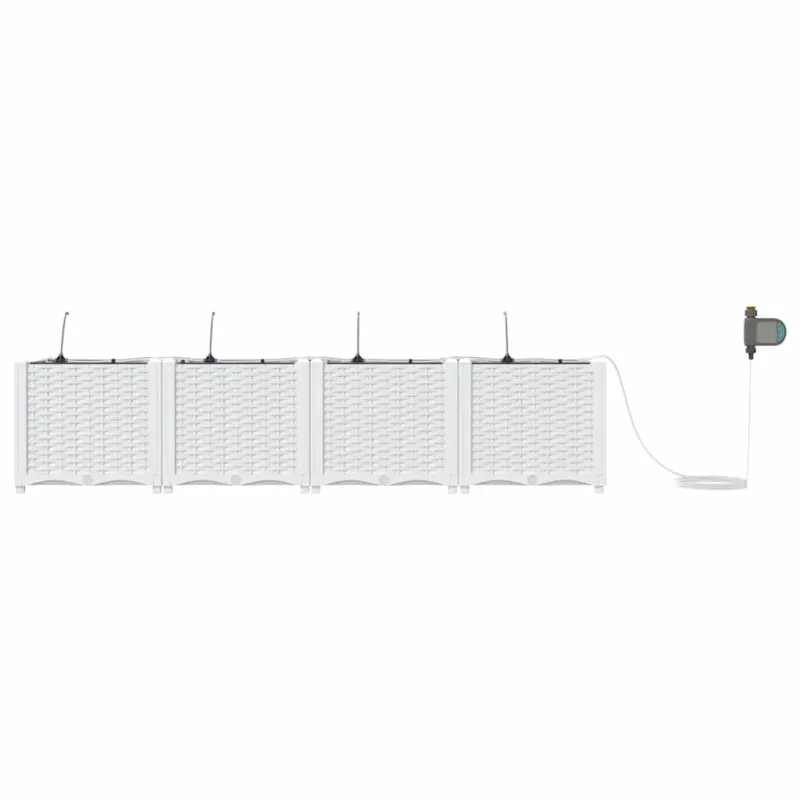 Sodo vazonas 4 pcs Baltas 160 x 40 x 37,5 cm Plastmasė