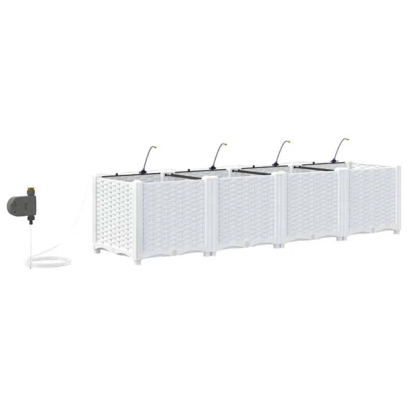 Sodo vazonas 4 pcs Baltas 160 x 40 x 37,5 cm Plastmasė