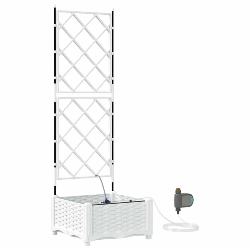 Sodo vazonas Baltas 40 x 40 x 126 cm Plastmasė
