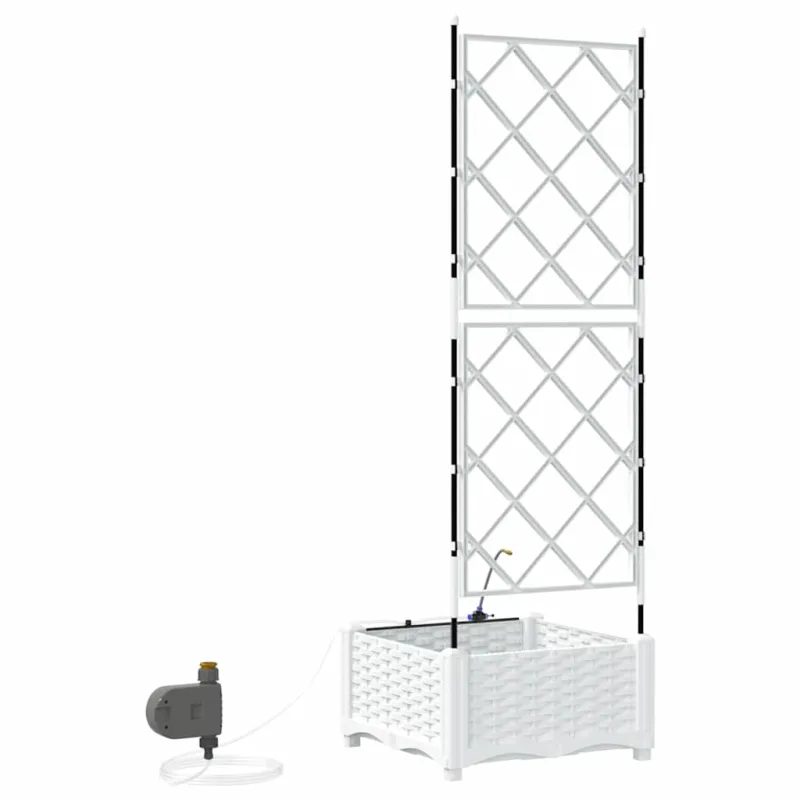Sodo vazonas Baltas 40 x 40 x 126 cm Plastmasė