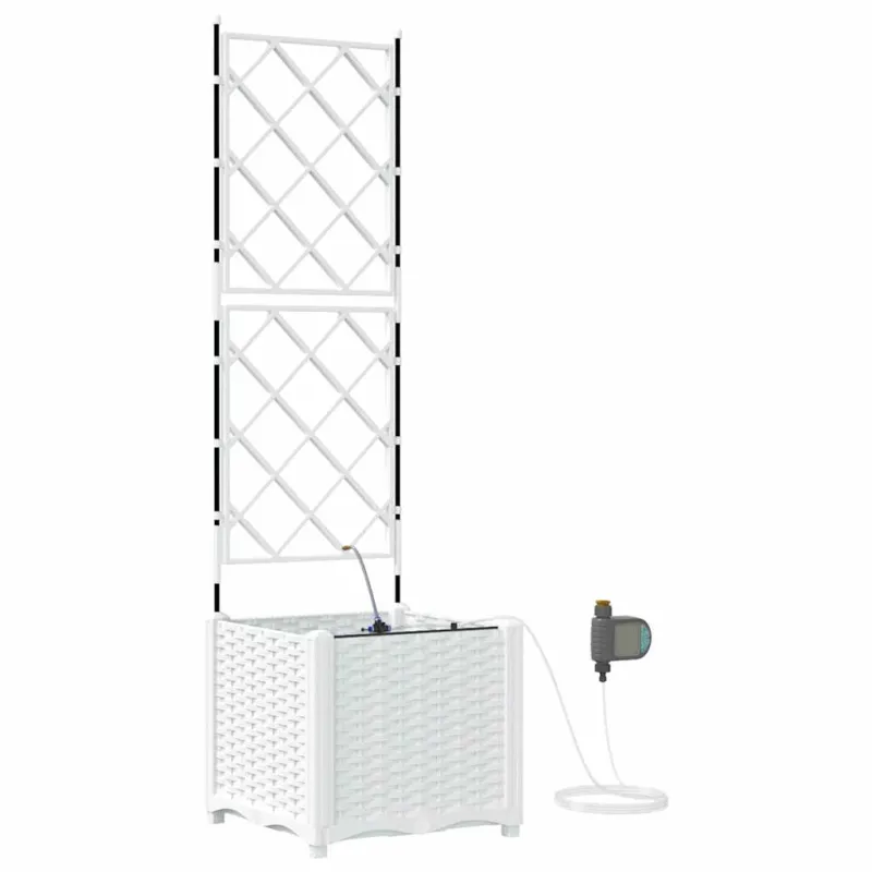 Sodo vazonas Baltas 40 x 40 x 142 cm Plastmasė
