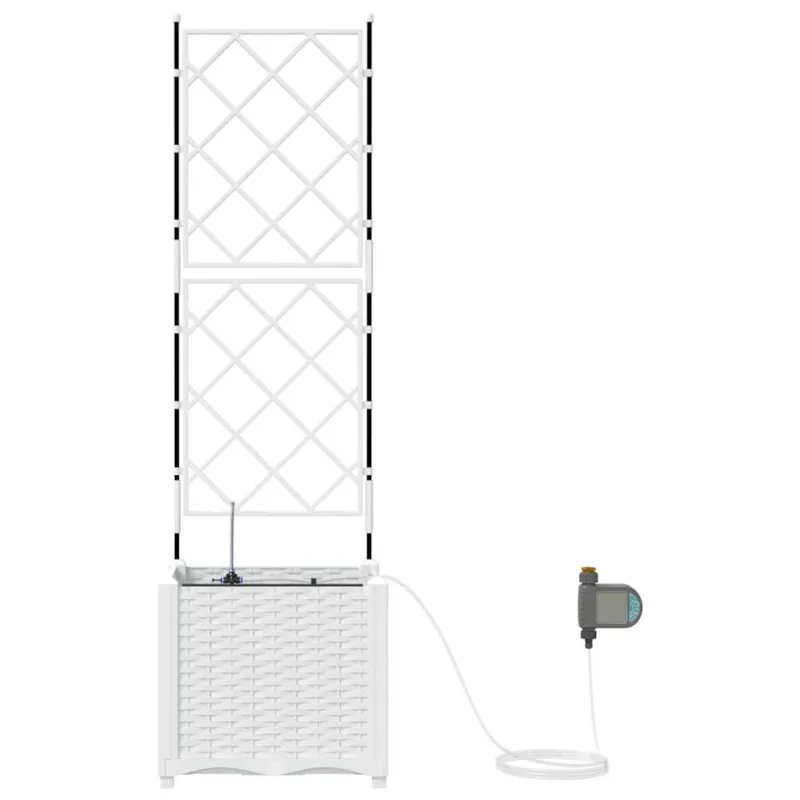 Sodo vazonas Baltas 40 x 40 x 142 cm Plastmasė