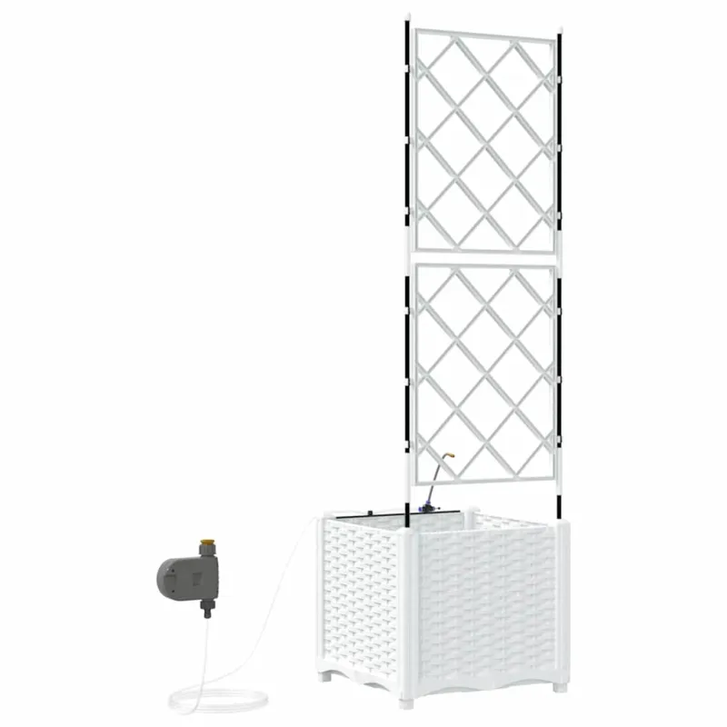 Sodo vazonas Baltas 40 x 40 x 142 cm Plastmasė
