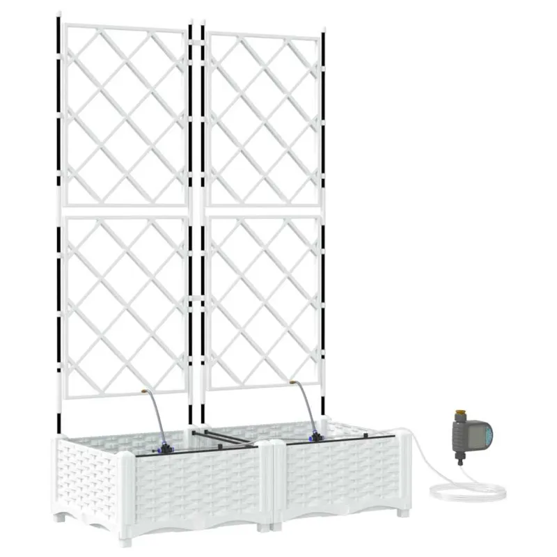 Sodo vazonas 2 pcs Baltas 80 x 40 x 126 cm Plastmasė