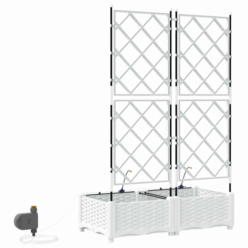 Sodo vazonas 2 pcs Baltas 80 x 40 x 126 cm Plastmasė