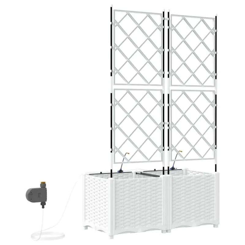 Sodo vazonas 2 pcs Baltas 80 x 40 x 142 cm Plastmasė