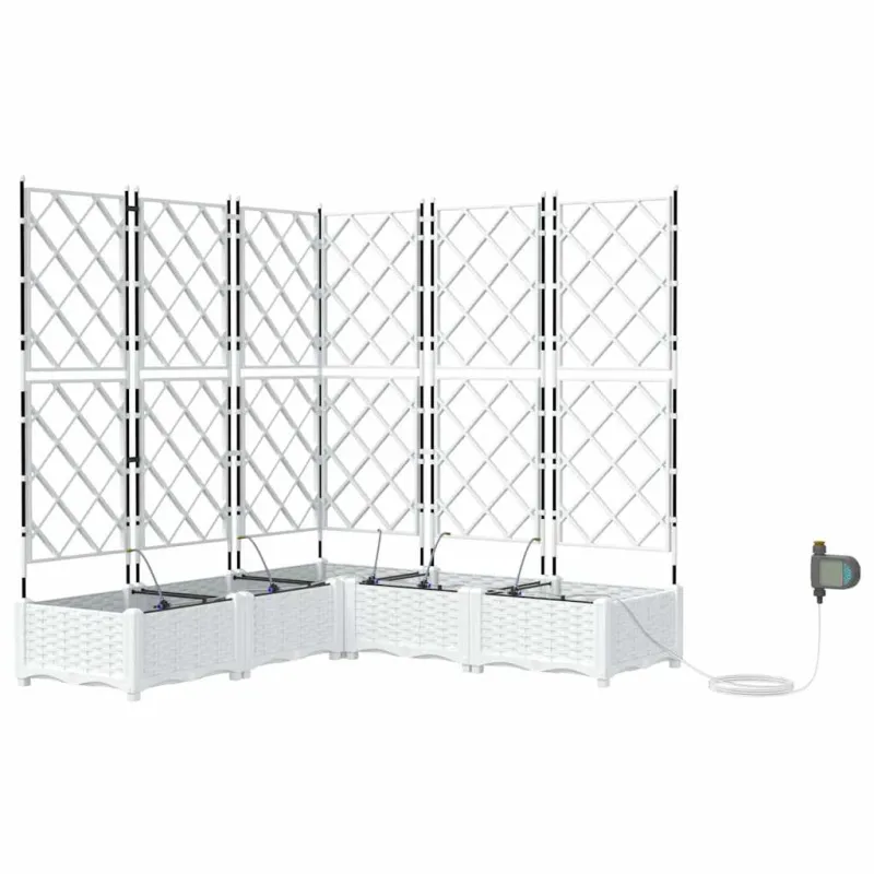 Sodo vazonas 5 pcs Baltas 120 x 120 x 126 cm Plastmasė