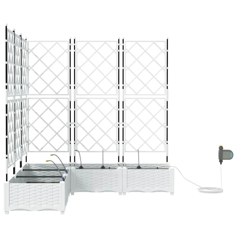 Sodo vazonas 5 pcs Baltas 120 x 120 x 126 cm Plastmasė