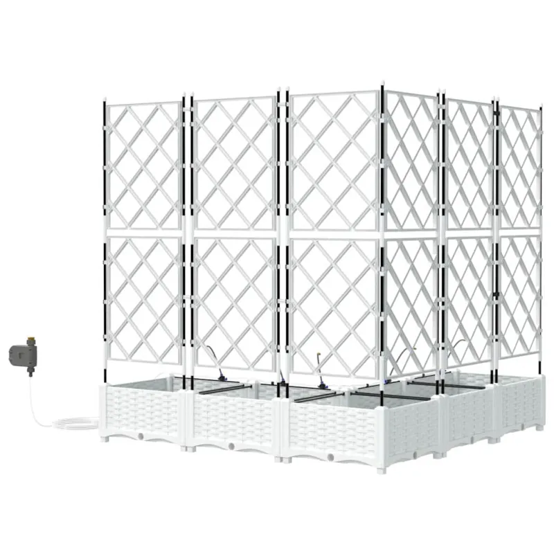 Sodo vazonas 5 pcs Baltas 120 x 120 x 126 cm Plastmasė