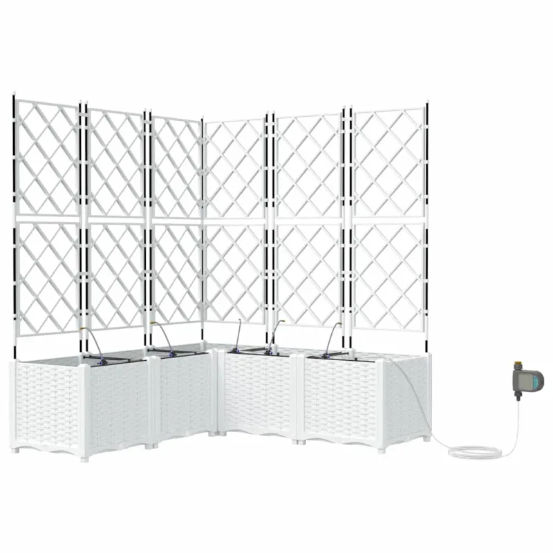 Sodo vazonas 5 pcs Baltas 120 x 120 x 142 cm Plastmasė
