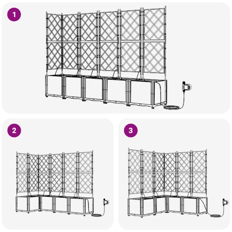Sodo vazonas 5 pcs Baltas 120 x 120 x 142 cm Plastmasė