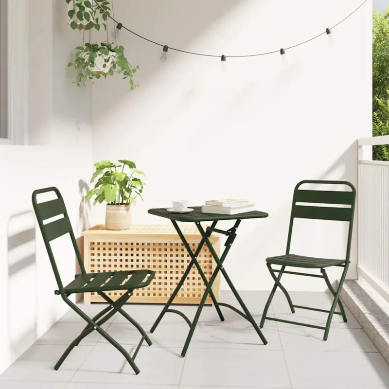 Sodo sulankstoma kėdė 2 pcs Žalia 42 x 52 x 82cm