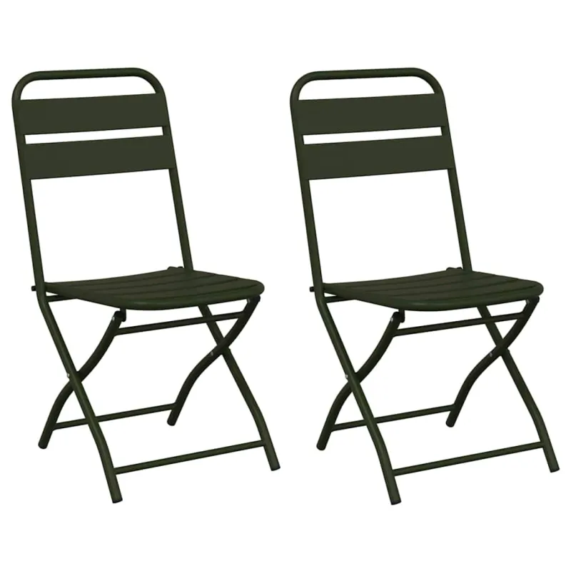 Sodo sulankstoma kėdė 2 pcs Žalia 42 x 52 x 82cm