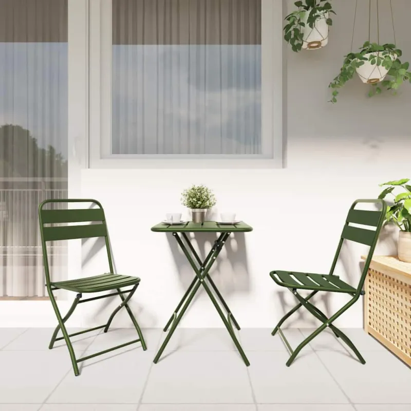 Sodo sulankstoma kėdė 2 pcs Žalia 42 x 52 x 82cm
