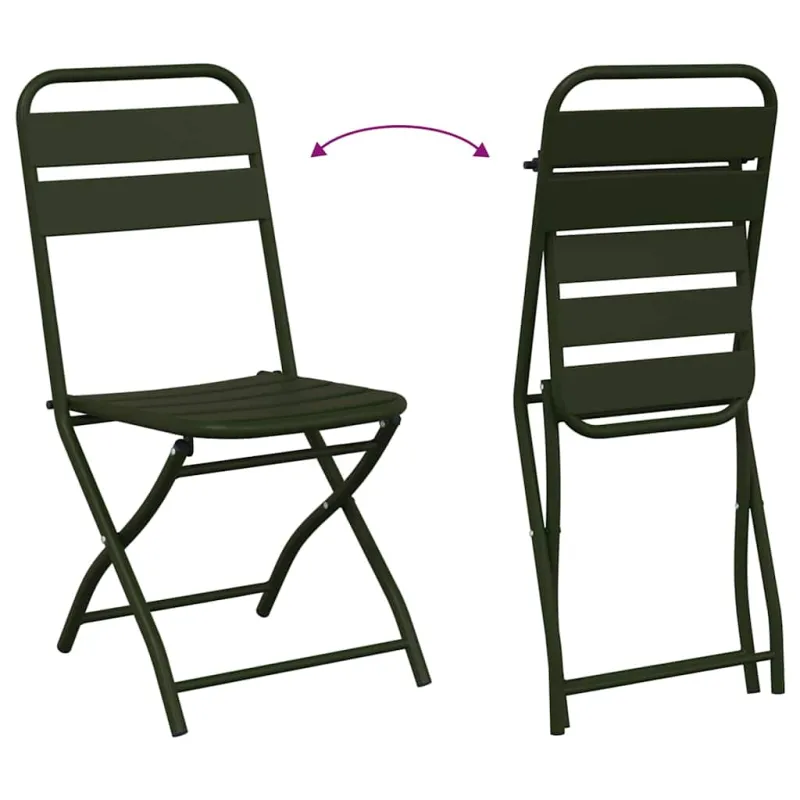 Sodo sulankstoma kėdė 2 pcs Žalia 42 x 52 x 82cm