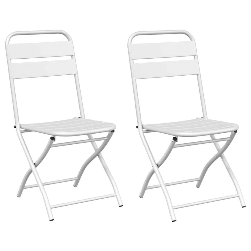 Sodo sulankstoma kėdė 2 pcs Balta 42 x 52 x 82cm