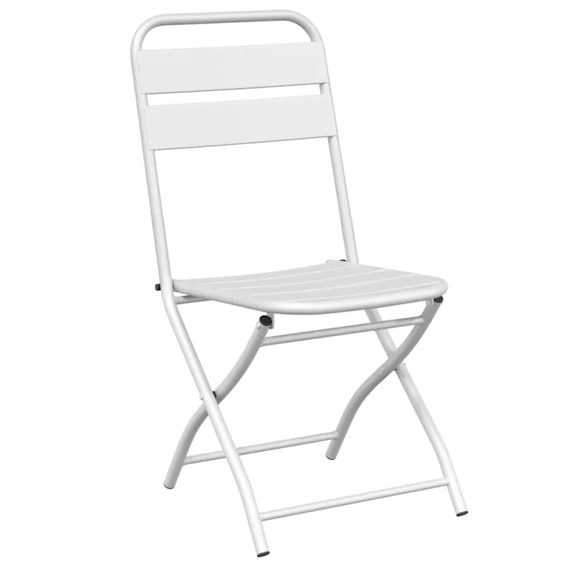 Sodo sulankstoma kėdė 2 pcs Balta 42 x 52 x 82cm