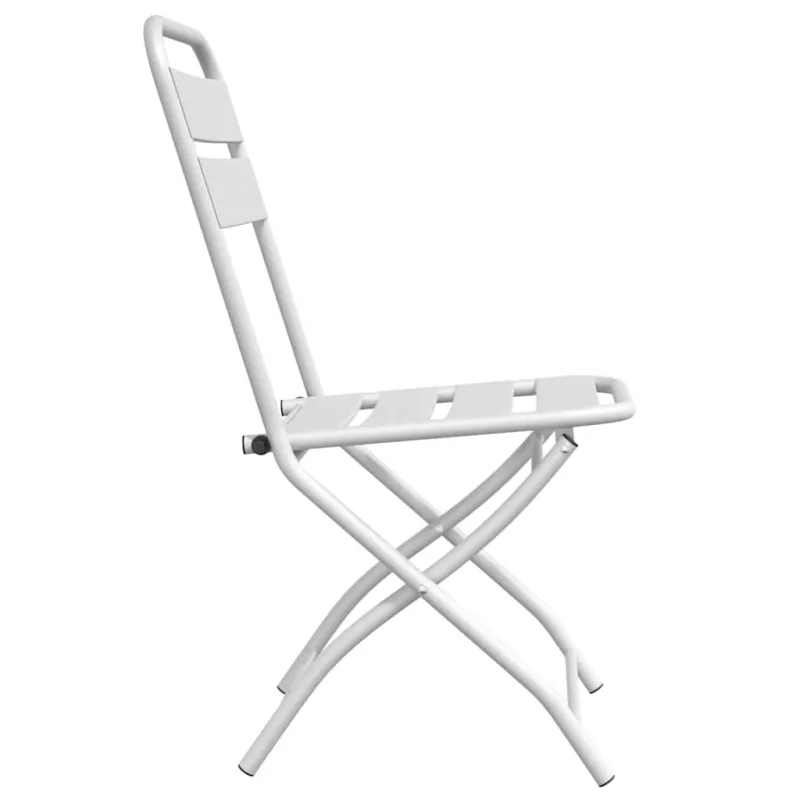 Sodo sulankstoma kėdė 2 pcs Balta 42 x 52 x 82cm
