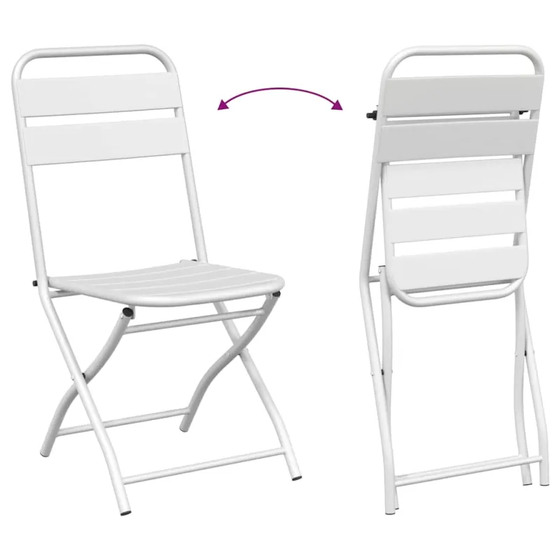 Sodo sulankstoma kėdė 2 pcs Balta 42 x 52 x 82cm